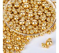 Twisweet Gold Sprinkles 130g, Edible Pearl Sprinkles for Cake Decorating, Mix Size Sugar Pearls Baking Candy, Cupcake Topper Cookie Ice Cream Cake Decorations Birthday Wedding Christmas Supplies