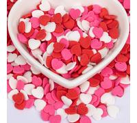 Twisweet Heart Sprinkles 250g, Edible Red Pink White Hearts for Cake Decorating, Heart Shaped Sugar Sprinkles Mix, Cupcake Topper Cookie Cake Decorations, Valentine Mother's Day Wedding Supplies