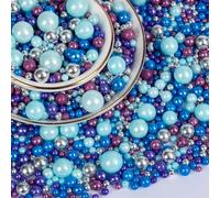 Twisweet Mermaid Pearl Sprinkles 130g, Blue Purple Silver Pearls for Cake Decorating, Edible Mermaid Theme Sugar Sprinkles Mix Candy Pearls, Cupcake Topper Ice Cream Cookie Toppings Cake Decorations