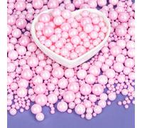 Twisweet Pink Sprinkles 130g, Edible Pearl Sprinkles for Cake Decorating, Mix Size Sugar Pearls Baking Candy, Cupcake Topper Cookie Ice Cream Cake Decorations, Wedding Birthday Valentine Supplies