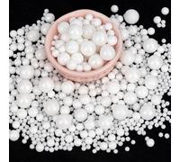 Twisweet White Sprinkles 130g, Edible Pearl Sprinkles for Cake Decorating, Mix Size Sugar Pearls Baking Candy Cupcake Topper Cookie Ice Cream Cake Decorations Birthday Wedding Christmas Party Supplies