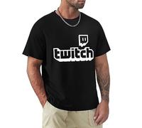 Twitch Tv Men T-Shirt - Purple Gaming Top Gamer Tee Fathers Day Sports Fan Gifts Black XXL
