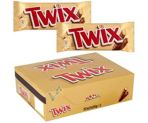 Twix Caramel & Milk Chocolate Fingers Biscuit Snack Bar 32 x 50g BBD-09/2/25