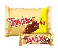 Twix Chocolate Biscuit Bars with Caramel, 4 X 40g, Ideal for Christmas Chocolate Gifts, Snacks or Hamper