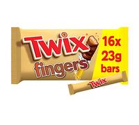 Twix Chocolate Biscuit Bars with Caramel Bulk Box, Chocolate Multipack, 16 Bars of 23g