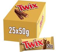 Twix Chocolate Biscuit Twin Bars - Bulk Packs of 24 x 50g | Milk Chocolate & Caramel Snack | Ideal for Gifting, Office Treats & Vending (2 Boxes (48 Bars x 50g))
