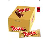 Twix Chocolate Biscuit Twin Bars - Pack of 30 x 50G