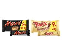 Twix Chocolate, Pack of 9 + Mars Chocolate, Pack of 8 Bars (17 Total)