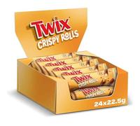 Twix Crispy Rolls, Milk Chocolate, Caramel and Biscuit Snack bar Single Pack 22.5 g (1 x 24 Bars)