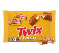 TWIX Fun Size Caramel Cookie Milk Chocolate Candy Bars Bag, 10.8 oz | Crunchy cookie and caramel in individually wrapped fun size bars, great for party favors, sharing, gift bag, gift basket