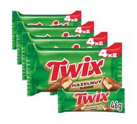 Twix Hazelnut Multipack Chocolate Bars 4 x 46g - Milk Chocolate Biscuit Fingers, Multipack for Sharing (Pack of 4)