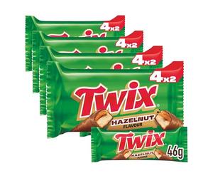 Twix Hazelnut Multipack Chocolate Bars 4 x 46g - Milk Chocolate Biscuit Fingers, Multipack for Sharing (Pack of 4)