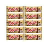 Twix Milk Chocolate Bars with Biscuit & Caramel Pack of 10 | 50g