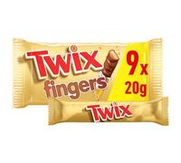 Twix Milk Chocolate Caramel Biscuit Bars Multipack 9 x 20g (180g) | Milk Chocolate with Caramel Crunchy Biscuit Bars, Bulk Snacking Treats, Ideal for Chocolate Essential & Evening Sweets