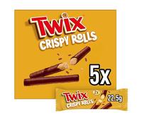 Twix Milk Chocolate Caramel Wafer Crispy Rolls Snack Bars Case of 24 | Chocolate Wafer Sticks, Weekly Chocolate Essentials, Perfect For Desk Drawer Stashes, Sharing Plates, Birthday Bags