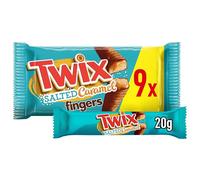 Twix Salted Caramel & Milk Chocolate Fingers Biscuit Snack Bars Multipack 9x20g
