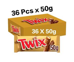 TWIX STD BROWN CHOCOLATE BARS 36 X 50g Full Box.Cheapest On Ebay.DATE: 8/2026