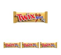 Twix Xtra Chocolate Bar, Salted Caramel & Chocolate Biscuits, 75g Bar, Ideal for On-the-Go Snacking, Perfect for Work Breaks (Pack of 4)