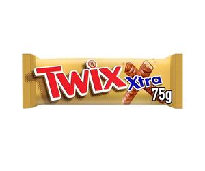 Twix Xtra Chocolate Bar, Salted Caramel & Chocolate Biscuits, 75g Bar, Ideal for On-the-Go Snacking, Perfect for Work Breaks