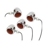 Twixral Turning Indicators 12V 4pcs Amber Motorcycle Scooters Bullet Turn for Signal Light Blinker Indicator Radial Type Lens With 10mm Mounting Bolt