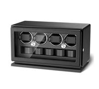 TWIXSTAR Watch Winder,2-in-1 Compact Key Lock Watch Winder for 4 Automatic Watches with 4 Rotating Modes,Micro Fiber Leather,Adjustable Watch Pillow,Quiet Motor and White Light for Man and Women,Black