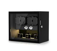 TWIXSTAR Watch Winder, Key Lock Watch Winders for 4 Automatic Watches with 3 Extra Storages,Super Quiet Motor,4 Rotation Modes,Foam Pad, LED Light and Type-C Adapter,Watch Spinner for Watch Lovers