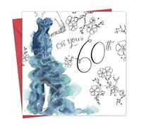 Twizler 60th Birthday Card for Her with Crystal Finish - Age 60 Year Old Female Happy Birthday Card - Womens - Ladies