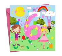 Twizler 6th Birthday Card for Girls - Park - Age 6 Happy Birthday Card - Sixth Birthday Card for Girl - Daughter 6 Year Old Childrens Card - Granddaughter Birthday Card Age Six