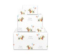 Twizler Birthday Wrapping Paper for Her - Sausage Dog Gift Wrap