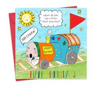 Twizler Childrens Birthday Card with Choo Choo Train Design - Funny Joke Childrens Happy Birthday Card - Kids Birthday Card for Boy or Girl
