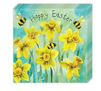 Twizler Easter Cards Pack of 6 - Daffodils Design - 6 Pack of Happy Easter Cards - Cute Multipack