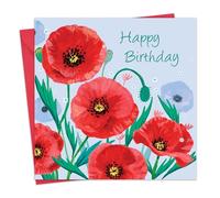 Twizler Female Birthday Card for Women - Poppies - Floral Happy Birthday Card for Her