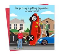 Twizler Funny Card for Men - Impossible Car Parking - Humour Birthday Card for Men Him Dad Husband - Father's Day
