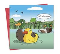 Twizler Funny Card with Rubber Duck - Blank Card - Happy Birthday Card - Humour Card - Mothers Day Card - Fathers Day Card - Valentines Day Card - Anniversary Card - Rude Card