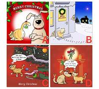 Twizler Funny Cat Christmas Cards Pack of 6-6 Cat Designs Available to Choose From - Funny Christmas Cards Multipack - 6 Pack of Cat Christmas Cards - Happy Christmas Cards - Xmas Cards Pack of 6