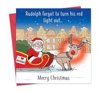 Twizler Funny Christmas Card Amsterdam Santa - Merry Christmas Cards Funny - Mens Xmas for Him Husband Dad Son - Womens Xmas for Her Wife Mum Daughter