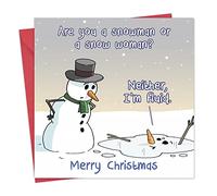 Twizler Funny Christmas Card Fluid Snowperson - Merry Christmas Card Funny - Mens Xmas for Him Husband Son Dad - Womens Seasons Greetings for Her Wife Daughter Mum Nan