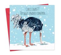 Twizler Funny Christmas Card Ostrich - Merry Christmas Card Funny - Xmas Card - Womens Christmas Card For Wife Mum Daughter Girlfriend Partner Sister Nan Auntie Female Friend
