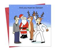 Twizler Funny Christmas Card - Reindeer Dancer - Merry Xmas Card - Mens Christmas Card for Him Male Husband Son Dad - Womens Happy Christmas Card for Her Female Wife Daughter Mum