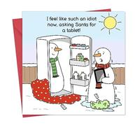 Twizler Funny Christmas Card Snowman Tablet - Merry Christmas Card Funny - Humour Mens Xmas for Him Husband Son Dad - Womens Xmas for Her Wife Daughter Mum - Happy Holidays