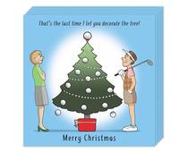 Twizler Funny Christmas Cards Pack of 6 - Golf Christmas Tree Design - 6 Pack of Golf Merry Christmas Cards - Funny Xmas Cards Multipack