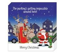 Twizler Funny Christmas Cards Pack of 8 - Impossible Parking Design - 8 Pack of Merry Christmas Cards - Funny Xmas Cards Multipack