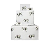 Twizler Funny Christmas Wrapping Paper & Matching Card - Penguins Waddling - 4 Sheets & 4 Tags & Matching Card - 70cm x 50cm Folded Sheets - Funny Xmas Gift Wrap