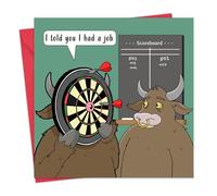 Twizler Funny Darts Birthday Card for Men - Humour Birthday Darts Card for Him - Blank Inside