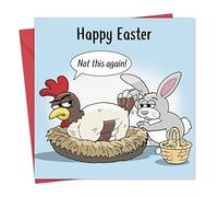 Twizler Funny Easter Card with Hen - Humour Easter Sunday Card for Him or Her - Son Daughter Husband Wife - Humorous Gifts