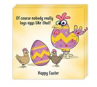 Twizler Funny Easter Cards Pack of 3 - Easter Hen Design - Funny Easter Cards Multipack - 3 Pack of Easter Cards - Happy Easter Cards
