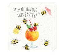 Twizler Funny Easter Cards Pack of 3 - Mis-Bee-Having Design - Easter Cards Multipack - 3 Pack of Easter Cards - Happy Easter Cards