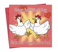 Twizler Funny Galentines Day Card with Hens - Humorous Galentine's Day for Her