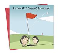 Twizler Funny Golf Card - Safest Place - Blank Inside - Humour Golf Birthday Card for Men or Women - Golfer Fathers Day - Anniversary - Retirement