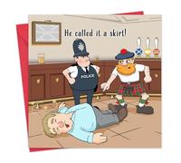 Twizler Funny Scottish Kilt Card for Men - Scotland Funny Birthday Card for Him - Blank Inside - Happy Birthday - Anniversary